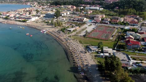 aerial-view-of-sidari-beach-in-summer-in-corfu-island,-Greece
