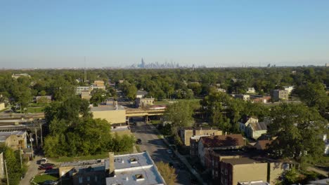 Luftaufnahme-Der-South-Side-Chicago-Nachbarschaft-Im-Sommer