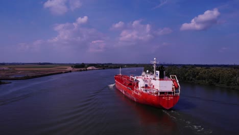Aerial-Stern-View-Of-Celsius-Mexico-Chemical-Tanker-On-Oude-Maas