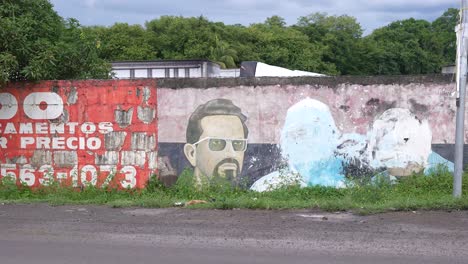 Rivas-Straßen,-Nicaragua,-Nicaragua,-Kolonialstadt,-Arme-Häuser,-Nicaraguanisch,-Straßengraffiti