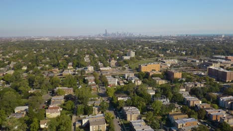 Drone-Ascends-Above-Englewood,-Chicago
