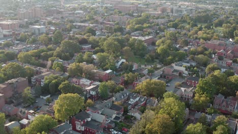 Aerial-tilt-up-reveals-urban-city-in-USA