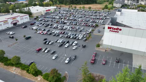 Wide-aerial-shot-of-a-busy-WinCo-Foods-parking-lot
