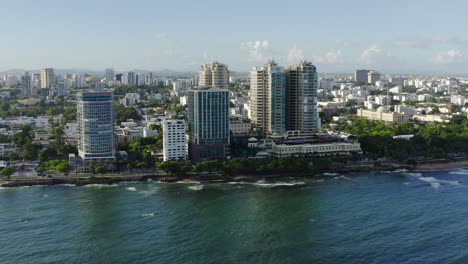 Skyscrapers-on-Malecon-coast-in-Santo-Domingo