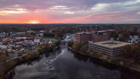 Stunning-Aerial-Timelapse-of-Westbrook,-Maine-and-Presumpscot-River