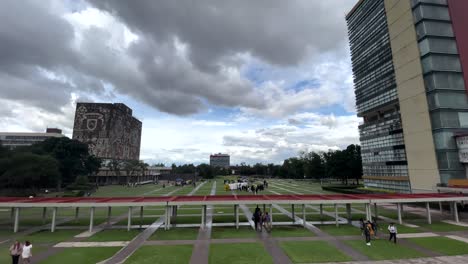 shot-of-view-of-the-main-esplanade-of-the-national-autonomous-university-of-mexico