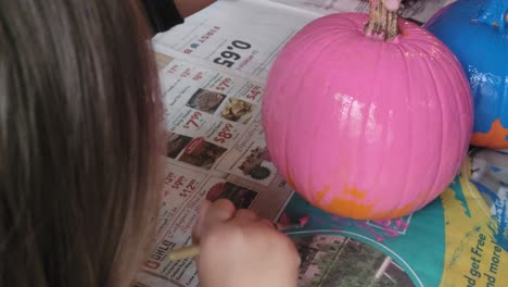 Preschool-Child-Painting-Pumpkin