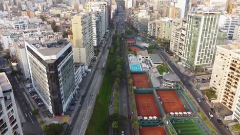 Time-lapse-drone-video-of-a-street-in-Lima,-Peru