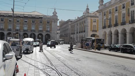 Rua-Augusta-Straße-Gründung-Schuss-In-Lissabon-Portugal