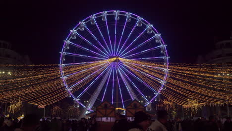 Bucharest-Christmas-Market,-Ferris-wheel-and-illumination,-Bucharest-,Romania