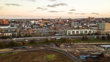 Breathtaking-time-lapse-of-Portland,-Maine's-Downtown-Skyline