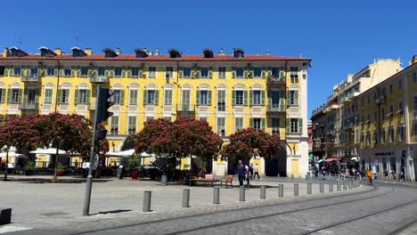Scene-At-Garibaldi-Square-At-Daylight-In-Nice,-France