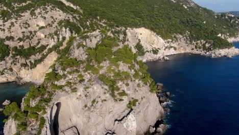 Drohnenansicht-Des-Wunderschönen-Strandes-In-Korfu-Griechenland