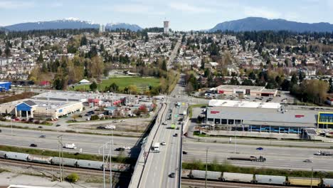 King-Edward-Street-Overpass-Across-Trans-Canada-Highway-In-Coquitlam,-BC,-Canada