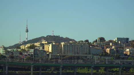 N-Seoul-Tower-On-Namsan-Mountain-Viewed-From-Han-River-In-Seoul