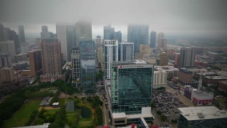 Aerial-view-away-from-the-Marriott-marquis-hotel-in-downtown-Houston