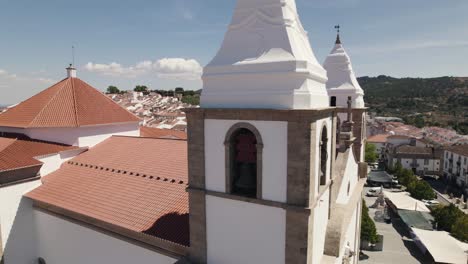 Close-up-of-church-bell-towers-and-its-roof