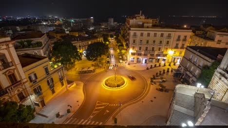 Beautiful-timelapse-of-the-Remy-roundabout-in-Cagliari,-Sardinia-in-Italy