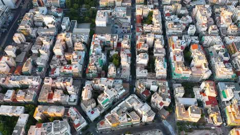 Aerial-drone-shot-above-a-neighborhood-in-Athens-Greece-Europe