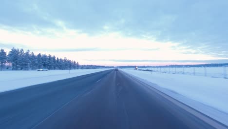 Timelapse-shot-driving-along-a-Helsinki-highway-and-passing-under-bridges