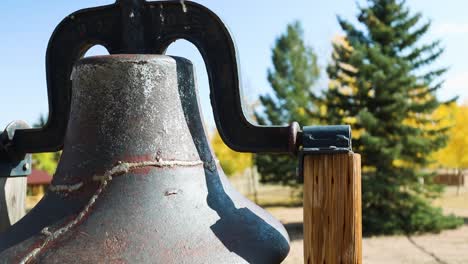 Close-Up-Of-A-Vintage-Cast-Iron-Bell-Outdoor