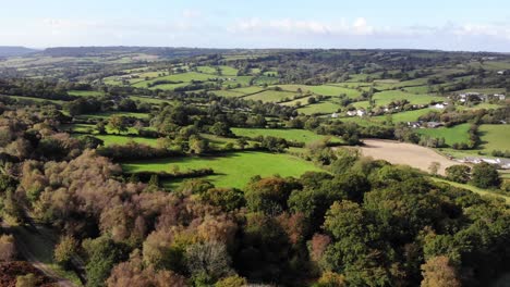 Aerial-Dolly-Back-Over-Idyllic-East-Devon-Countryside