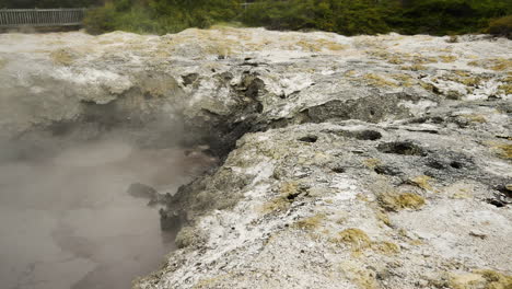 Close-up-of-bubbling-hot-springs-at-Wai-O-Tapu-National-Park-during-daytime---Volcanic-geothermal-area-in-New-Zealand