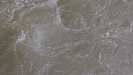 4K-Close-Up-of-a-Current-of-Murkey-Water-Flowing