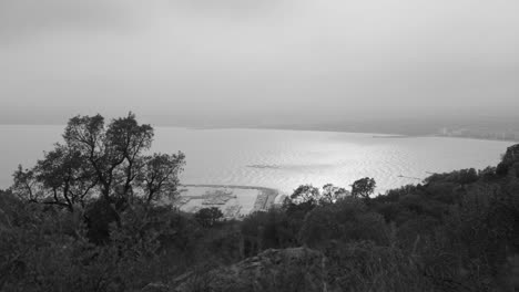 Black-and-White-Tranquil-Ocean-Landscape---panning-shot
