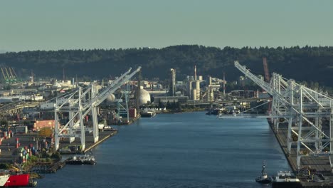 Aerial-view-of-Seattle's-empty-shipyard-waiting-to-unload-cargo