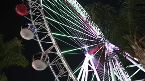 Ferris-Wheel-at-Night,-Low-Angle-View