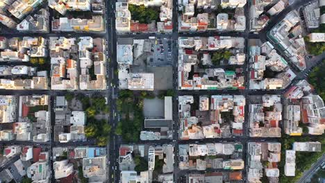 Aerial-drone-shot-above-a-neighborhood-in-Athens-Greece-Europe
