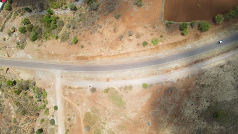 Top-down-view-of-a-calm-road-in-rural-Kenya