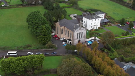 Carmelite-Friary-Church-of-Our-Lady-of-Mount-Carmel,-Kinsale,-Ireland,-Aerial-View