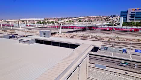 Drone-shot-of-a-train-station-in-beer-sheva-israel