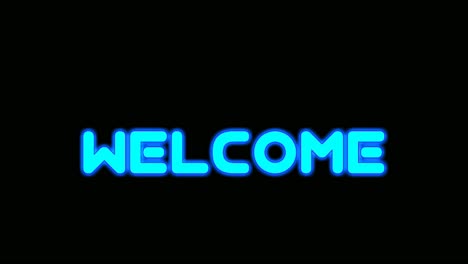 Welcome-text-neon-animation-video-on-black-background