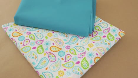 Solid-color-and-patterned-fabric-on-craft-paper