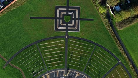 Modern-square-target-cemetery-pathway-design-aerial-view-artistic-garden-of-rest-graveyard-Birdseye-forwards