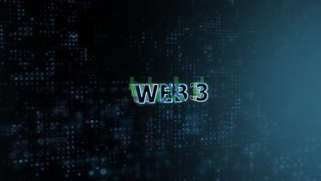 Web-3-Konzept-Text-Offenbaren-Animation-Mit-Digitaler-Abstrakter-Technologie-Hintergrund-3d-rendering-Für-Blockchain,-Metaverse,-Kryptowährung