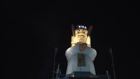 Kushikatsu-Fried-Food-Mascot-illuminated-at-Night-in-Dotonbori-Area