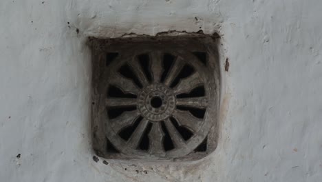 Close-up-zoom-in-shot-of-old-Indian-style-window