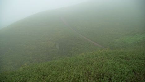 Focus-Pulling-Enthüllt-Einen-Nebligen-Hügel-Im-Hintergrund-In-Lomas-De-Manzano,-Pachacamac,-Lima,-Peru