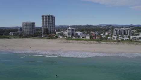 Seascape-And-Coastal-Suburbs-Of-Palm-Beach-In-Gold-Coast,-Queensland,-Australia---aerial-drone-shot
