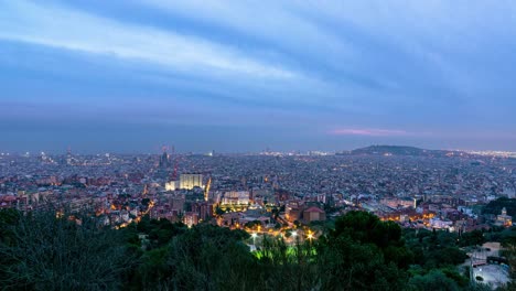 Heiliger-Gral-Zeitraffer-Der-Skyline-Von-Barcelona