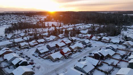 Aerial-view-of-a-neighborhood-covered-in-snow-on-Whidbey-Island