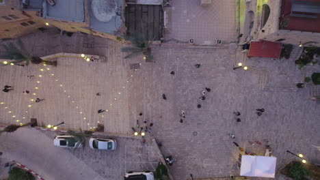 Top-down-view-of-the-entrance-to-Old-city-of-Jaffa-at-the-night-of-New-Year's-Eve-celebrations