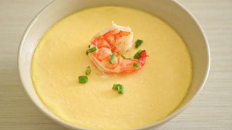 Steamed-egg-with-shrimp-and-spring-onions