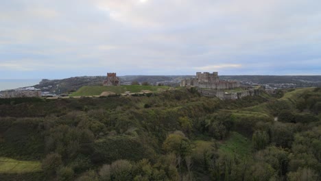 Dover-Castle--Kent-England-,aerial-4k-footag