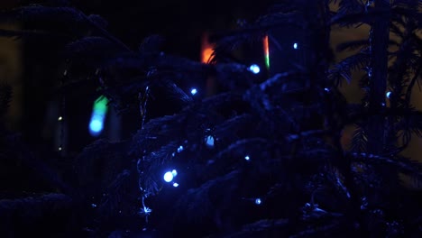 New-Year's-tree-decorated-with-blue-lights