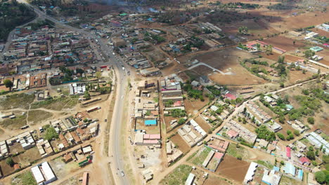 Stunning-aerial-of-a-busy-town-in-rural-Kenya